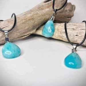 Pendentif goutte en amazonite