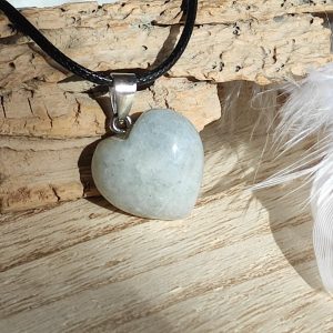 Pendentif en labradorite Coeur gris