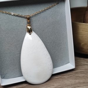 Pendentif en Scolécite Blanc