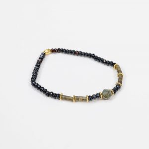 Bracelet Wotan - Agate noire, Labradorite