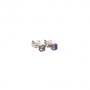 Paires de boucles d'oreilles puces Améthyste