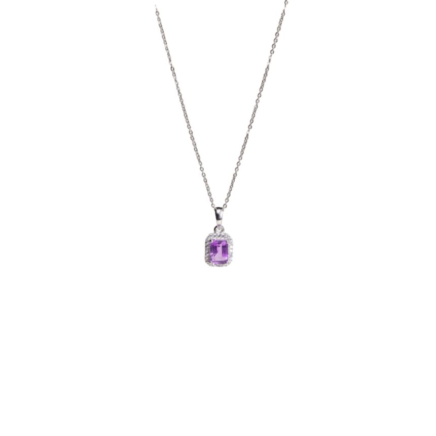Pendentif en Améthyste carre