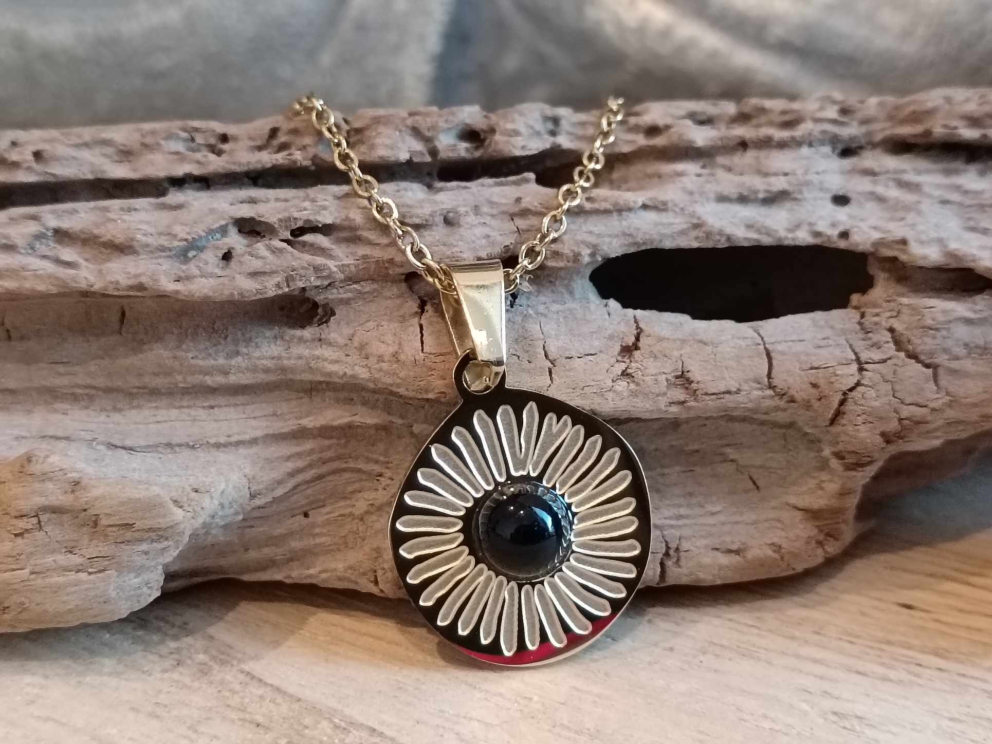 Pendentif Sole Agate Noire