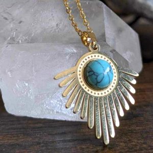 Pendentif Turquoise soleil