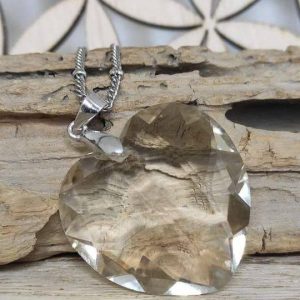 Pendentif Coeur Quartz Fumé