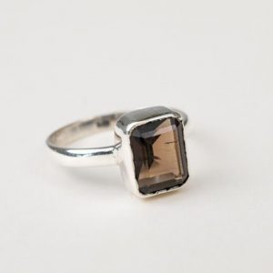 Bague Véda en argent 925 Quartz Fumé