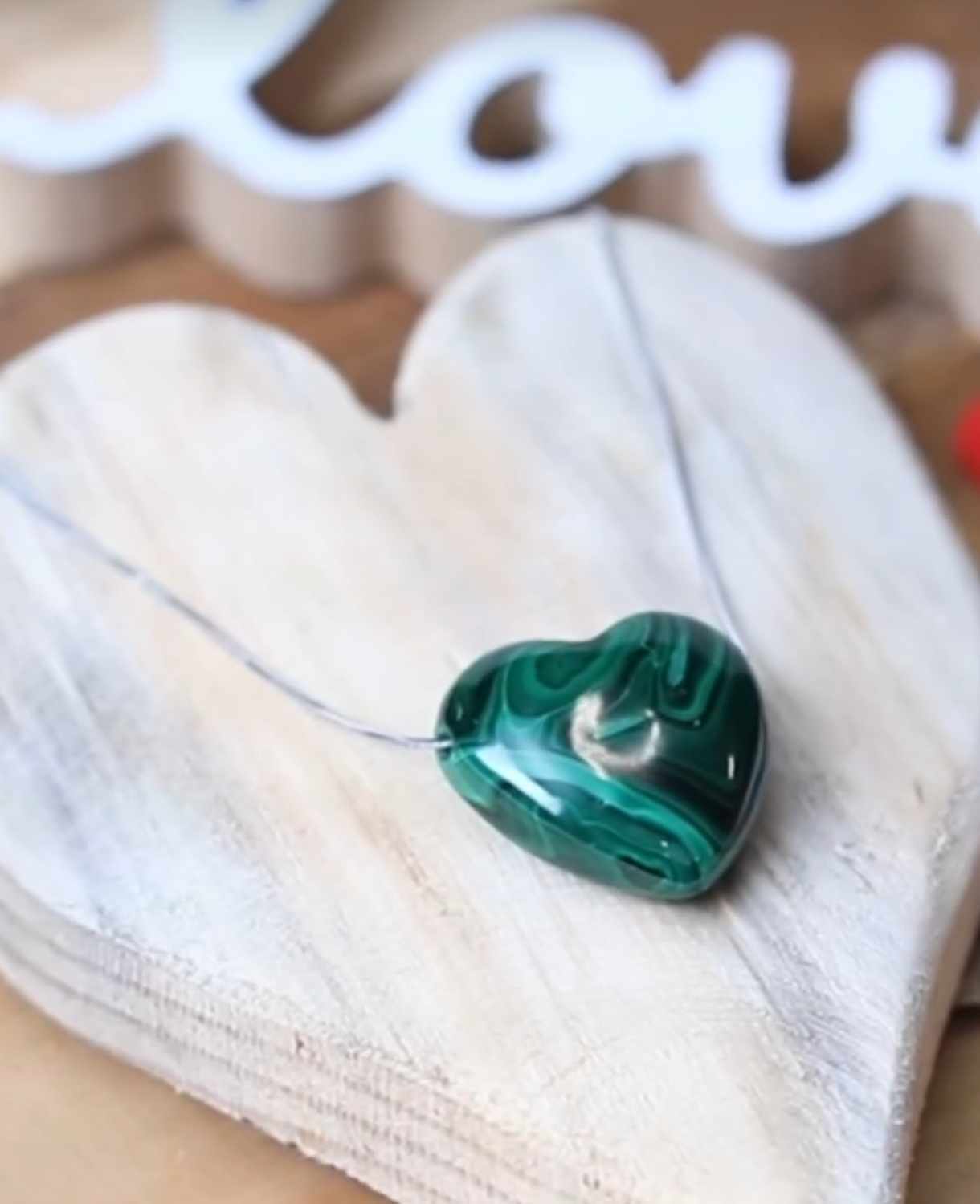 Pendentif Cœur Rati - Malachite (Petit)