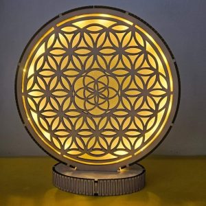 Lampe Fleur de Vie et Graine de Vie centrale