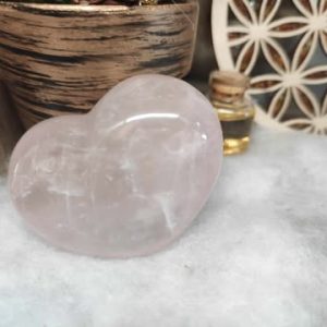Coeur en quartz rose 40mm