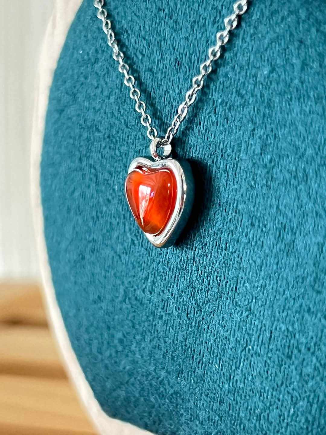 Pendentif coeur Anastasia cornaline – Image 6