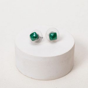 boucles d'oreilles malachite carre