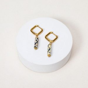 Boucles d'oreilles Dottie - Jaspe Dalmatien