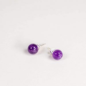 boucles d 'oreilles puce amethyste