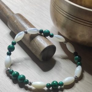 Bracelet Miranda- Malachite-Nacre