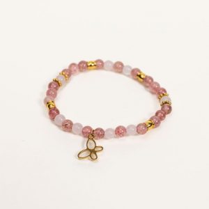 Bracelet Baldek - Quartz rose, Quartz fraise