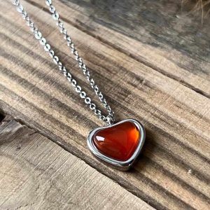 Pendentif coeur Anastasia cornaline