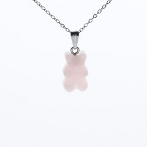 Pendentif Nounours Kita - Quartz rose