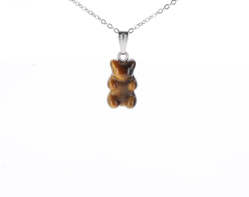 Pendentif Nounours Tedi - Oeil de Tigre