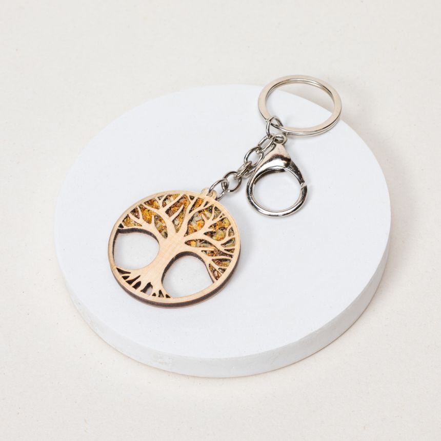 Porte-clé Arbre de vie Ambre