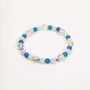 Bracelet Allagi - Apatite bleue, Pierre de lune, Cristal de roche