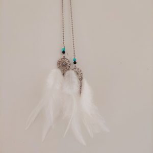 Suspension Blanche Voiture Tourmaline-Turquoise