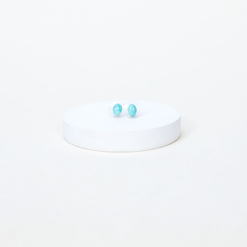 Boucles oreilles puces Madeleine - Amazonite