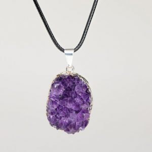 Pendentif Argent "TARA" - Druse d'Améthyste
