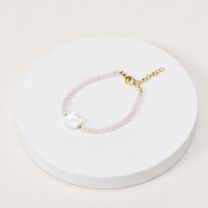 bracelet Lily nacre quartz rose
