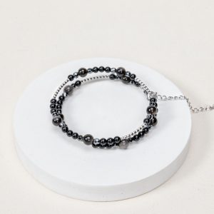 bracelet terre hematite tourmaline obsidienne