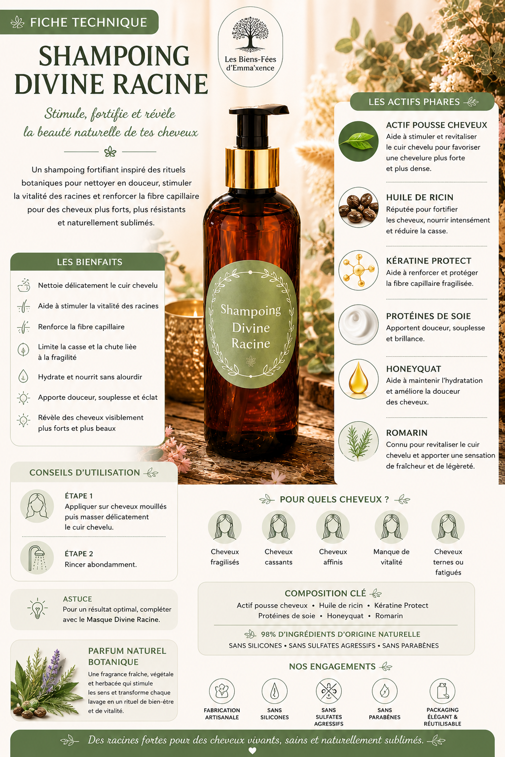 Shampoing Divine Racine | Soin pousse & fortifiant naturel – Image 2